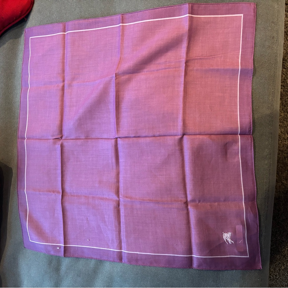Burberry Purple cotton Scarf handkerchief new! - Picture 3 of 5